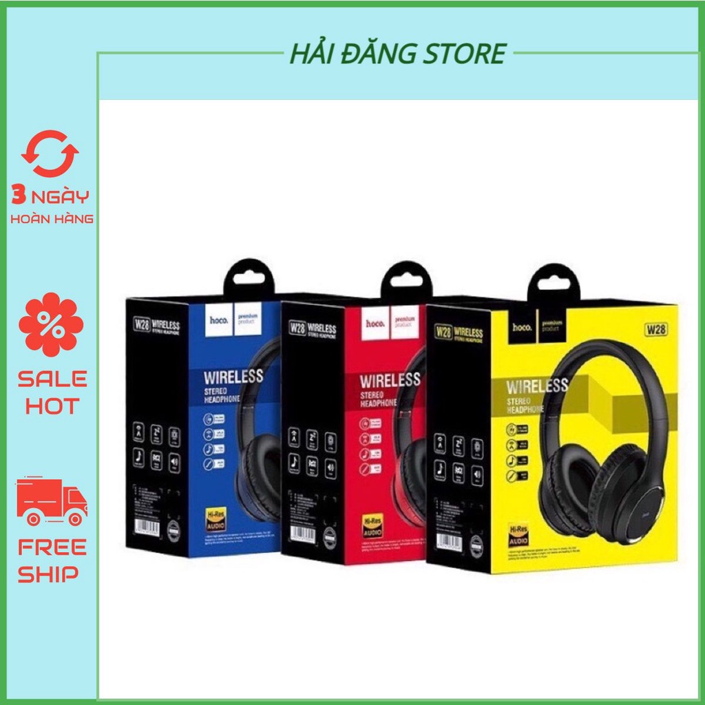Tai nghe chụp tai bluetooth Hoco W28 hàng chính hãng bảo hành 12 tháng