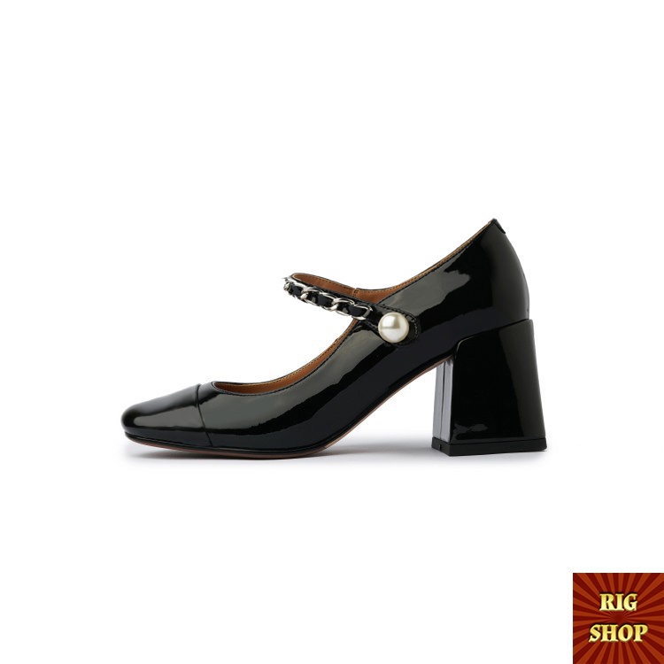 GIÀY VNXK GIÀY CAO GÓT QUAI NGANG PHỐI XÍCH NGỌC ĐẾ 6CM SANG TRỌNG - D19
