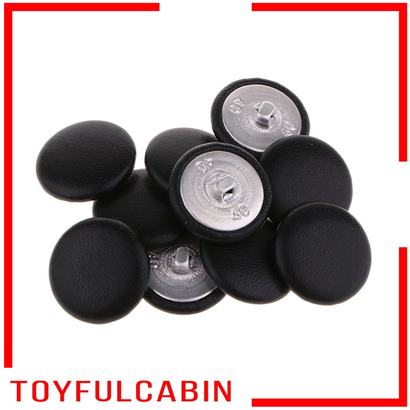 Set 10 Nút Da Giả Màu Đen Làm Đồ Thủ Công