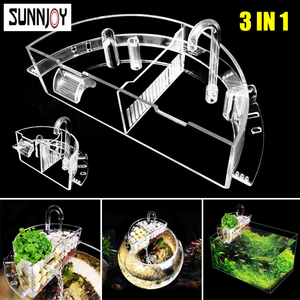 Bể Cá Bộ Lọc Bên Ngoài Hộp Máy Lọc Nước Treo Bên Ngoài Acrylic Cho Phụ Kiện Bể Cá Tròn-123LifeVn-198