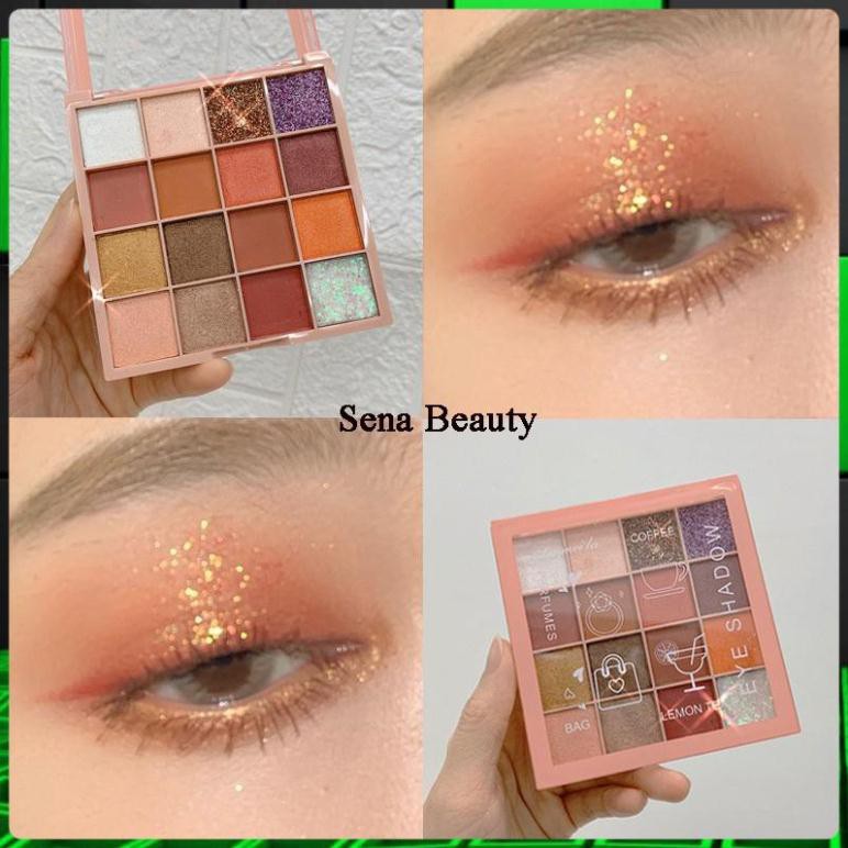 Phấn Mắt Lameila 16 Ô Lameila Coffee x Lemon Tea