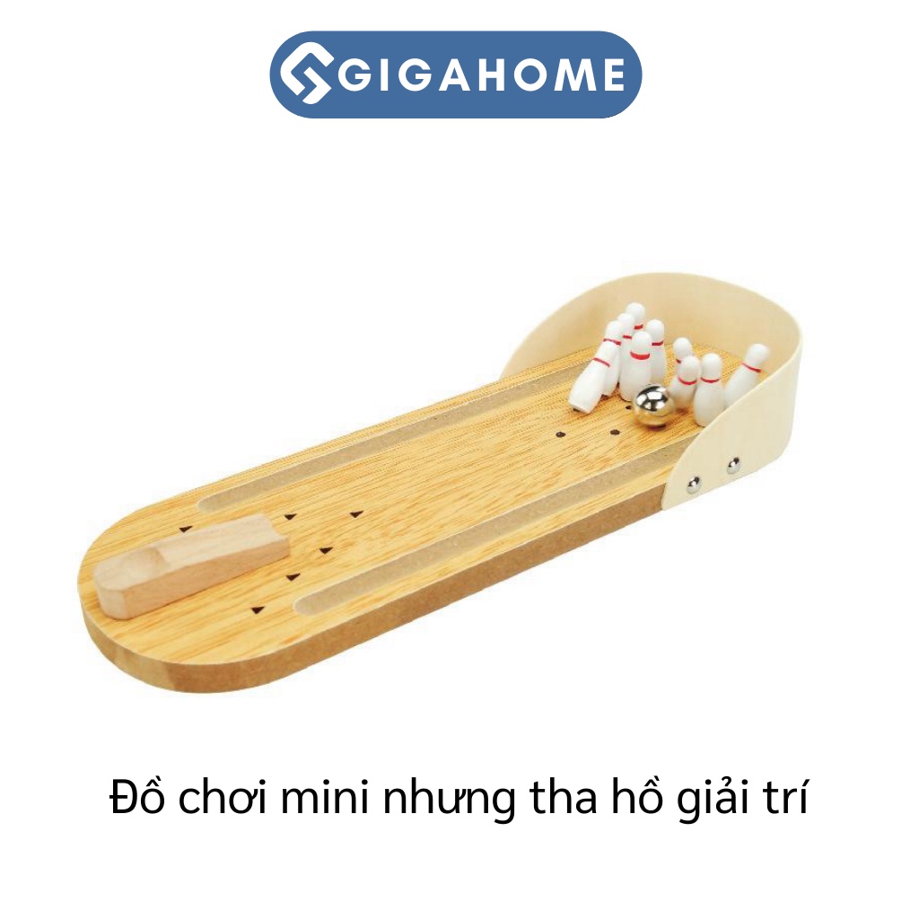 Bộ Đồ Chơi Bàn Bóng Bowling Mini Bằng Gỗ Cho Bé Giải Trí GIGAHOME 6407