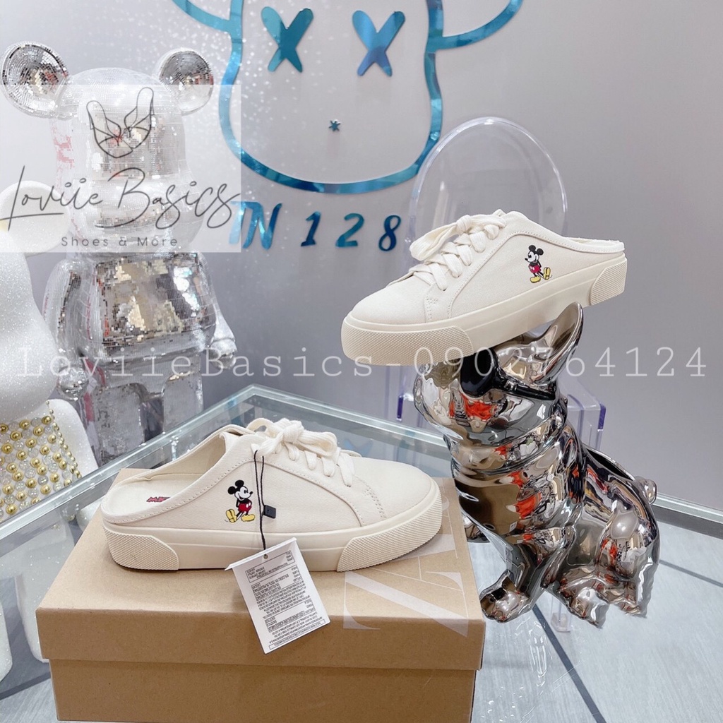 GIÀY SỤC LOVIIE BASICS - GIÀY THỂ THAO ĐẠP GÓT CHUỘT MICKEY - SỤC BATA NỮ THỜI TRANG 2CM B220102