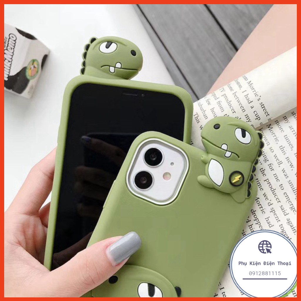 🦖 Tặng kèm móc tay 🦖 Iphone 6 7 6plus 7plus 8plus X Xs max 11 11 pro max SE Ốp silicon thú leo Khủng long Dinosaur
