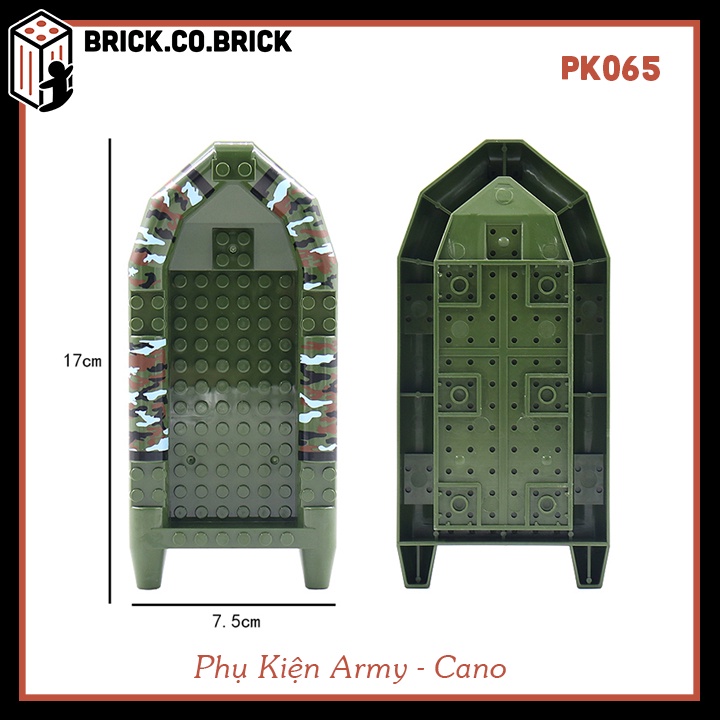 Phụ Kiện Army Cano Chở Quân Lính Đồ Chơi Lắp Ráp Phụ Kiện MOC Xuồng Máy Cao Cấp Thế Chiến PK065 PK066