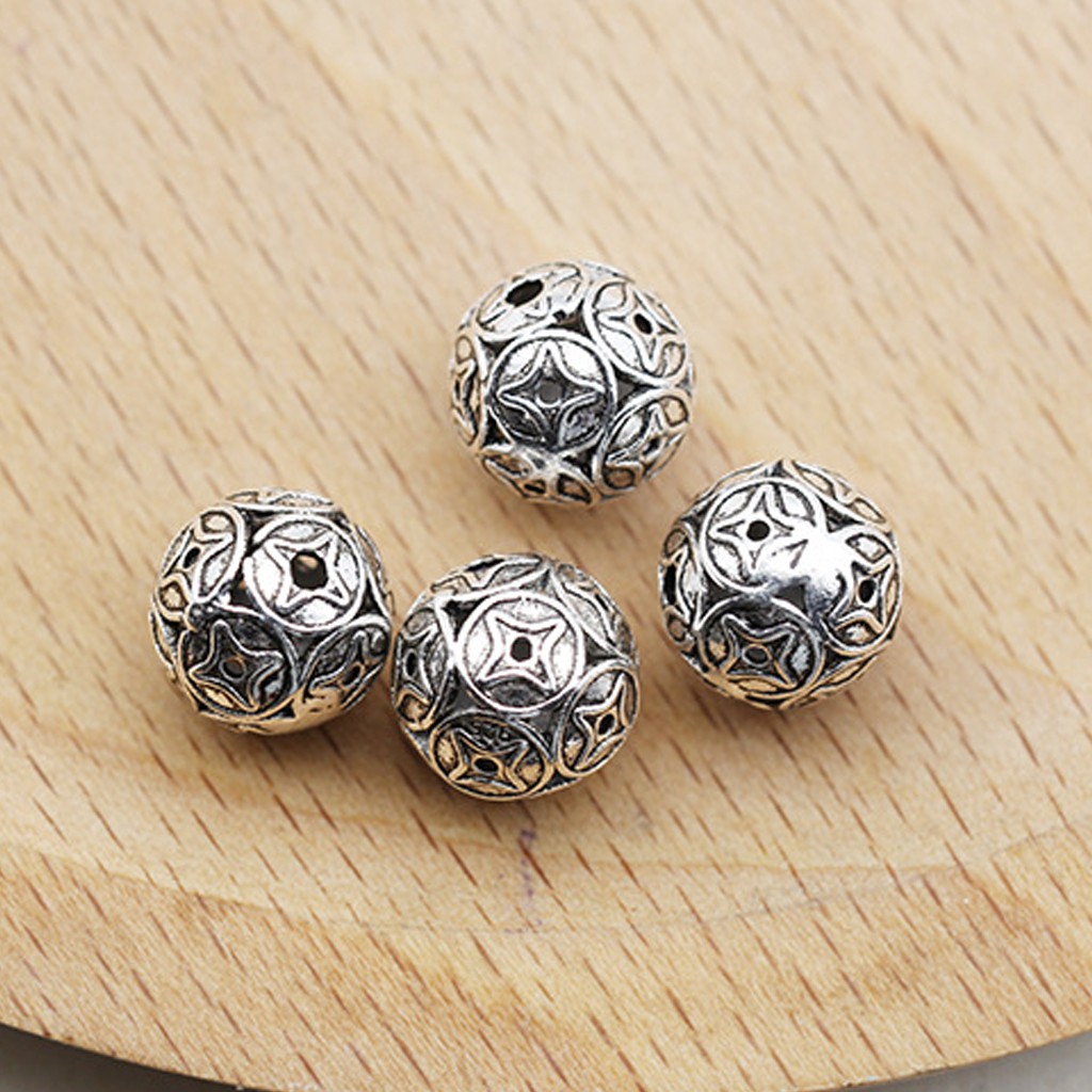 Phụ kiện Charm bạc Hạt đồng tiền xỏ