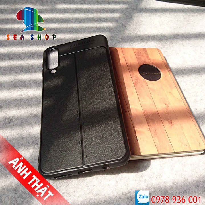 Ốp lưng Samsung Galaxy A7 2018 vân da loại A - Nhựa dẻo - Siêu bền