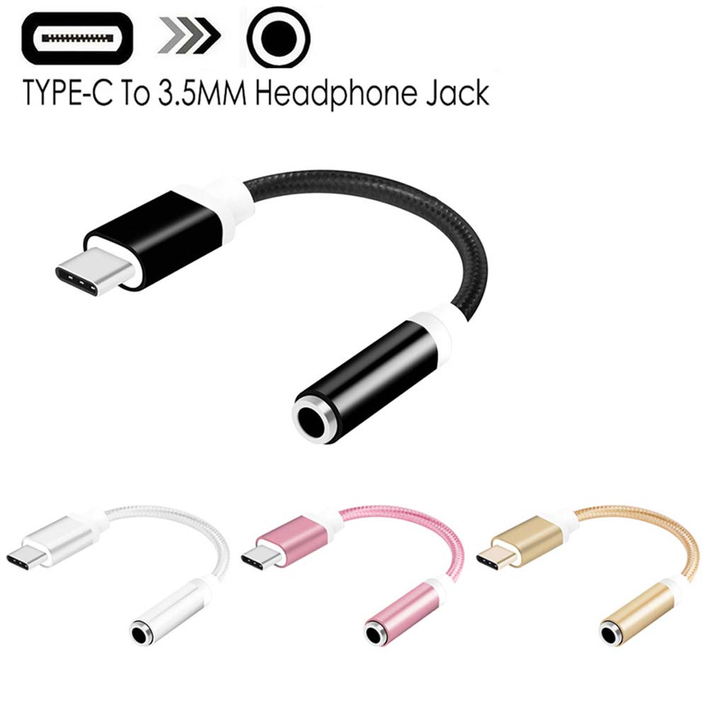 Dây Cáp Chuyển Đổi Âm Thanh Từ Type-C Sang 3.5mm Nhiều Màu Sắc Cho Điện Thoại