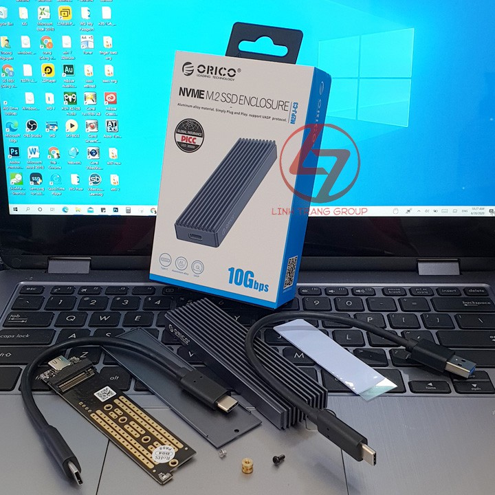 Box M.2 PCIe NVMe USB3.1 type-C tản nhiệt nhôm cao cấp Orico M2PJ-C3 - BX48