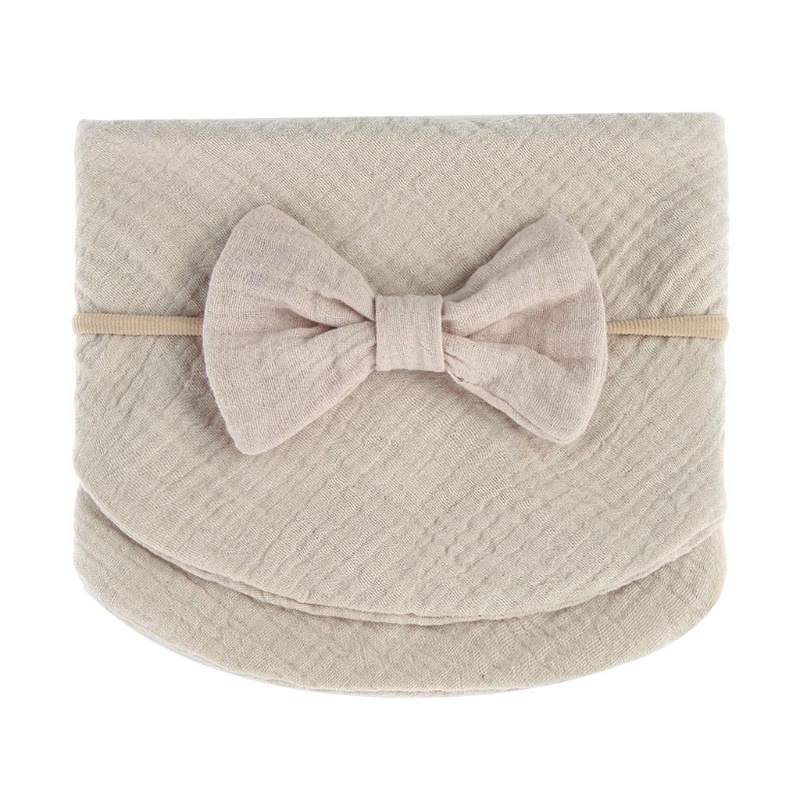 Bộ 2 Khăn Cotton Nguyên Chất Tái Sử Dụng Kèm Băng Đô Mini Cho Trẻ Sơ Sinh