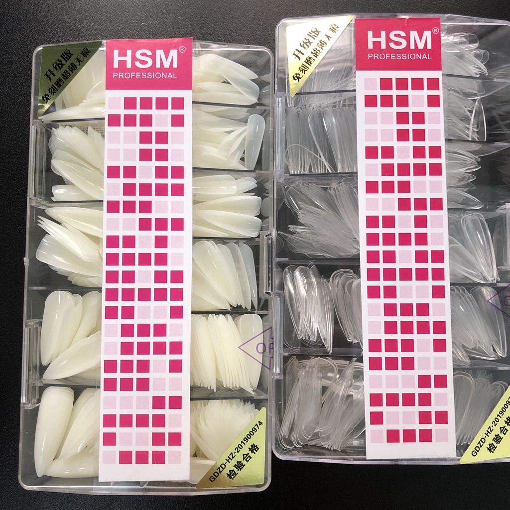 Móng Úp HSM Phom Nhọn - HSM Chuẩn Phom Hộp 500 Móng