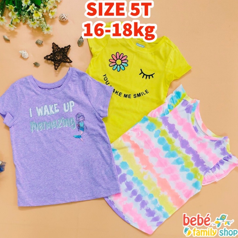[Size 5T] Áo thun bé gái xuất dư 11-15kg Garanimals Place thun cotton 1 đến 5 tuổi - 5T AGG AGS AGP