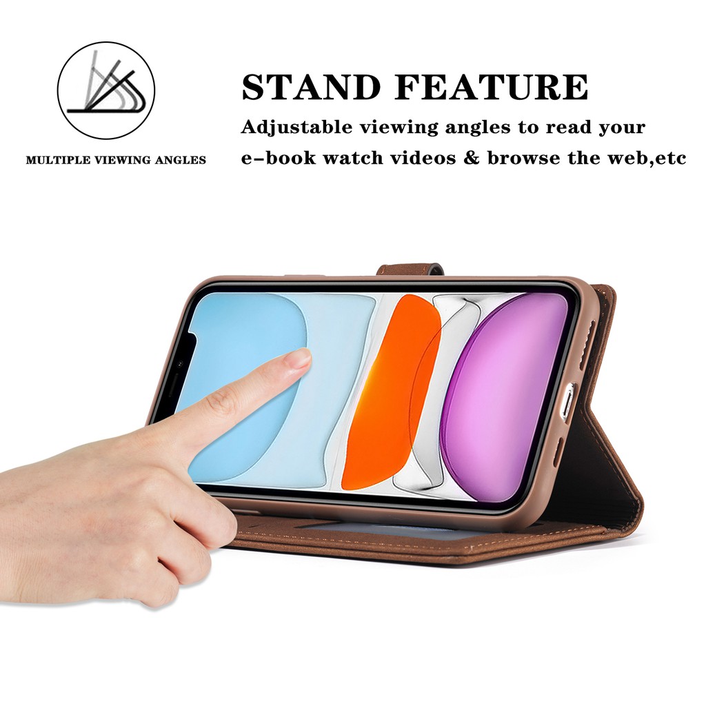 Bao Da Dạng Ví Chống Sốc Phong Cách Retro Cho Apple iPhone 11 Pro Max XS XR iP 11 Pro X/XS | BigBuy360 - bigbuy360.vn