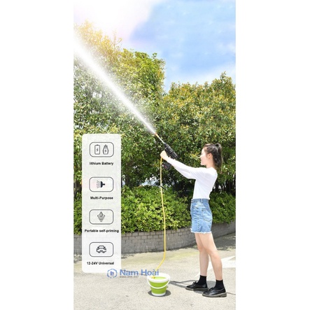 Máy Rửa Xe Cầm Tay Zhong Hui Thế Hệ 3 25V 240W15.000 mAh, Áp lực nước cực mạnh