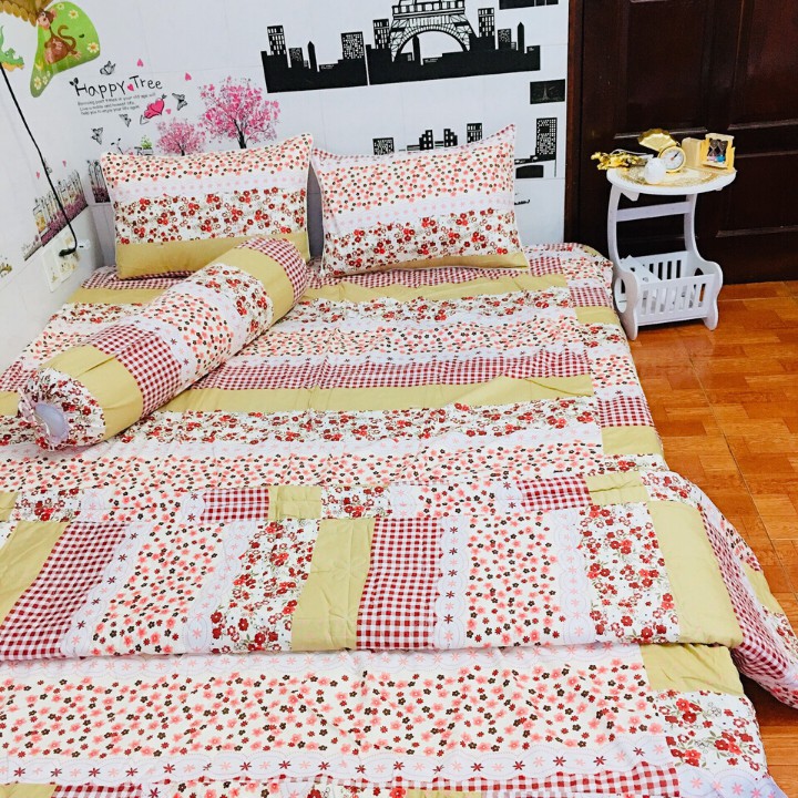 [RẺ VÔ ĐỊCH] Chăn Drap 5 Món  Cotton Thắng Lợi ( Chuẩn Logo Công Ty )-nhiều màu chat chọn màu