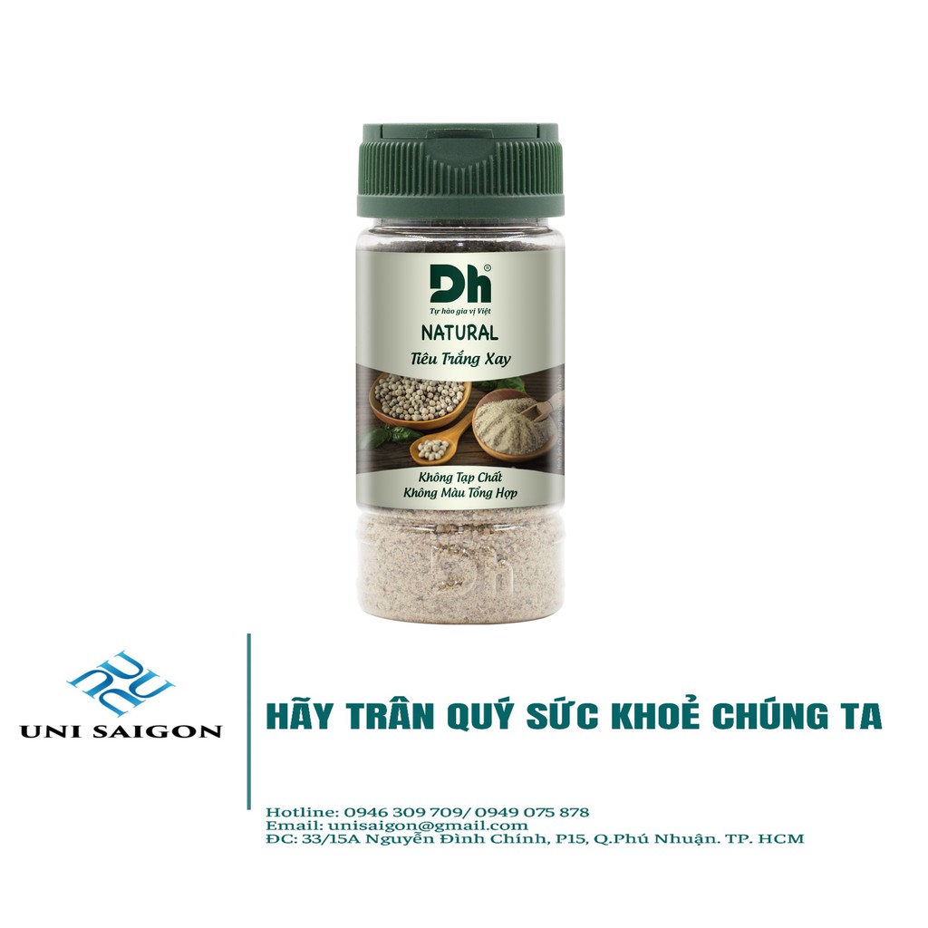 Hũ Natural Tiêu Trắng Xay - Thương hiệu DH Foods
