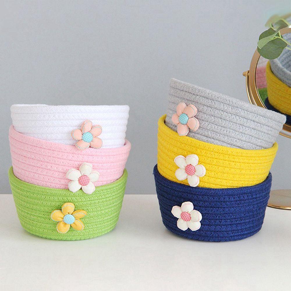 Giỏ Đựng Đồ Giặt / Đồ Chơi / Đồ Dùng Bằng Dây Cotton Bện Hình Tròn Dễ Thương Tiện Dụng Cho Bé