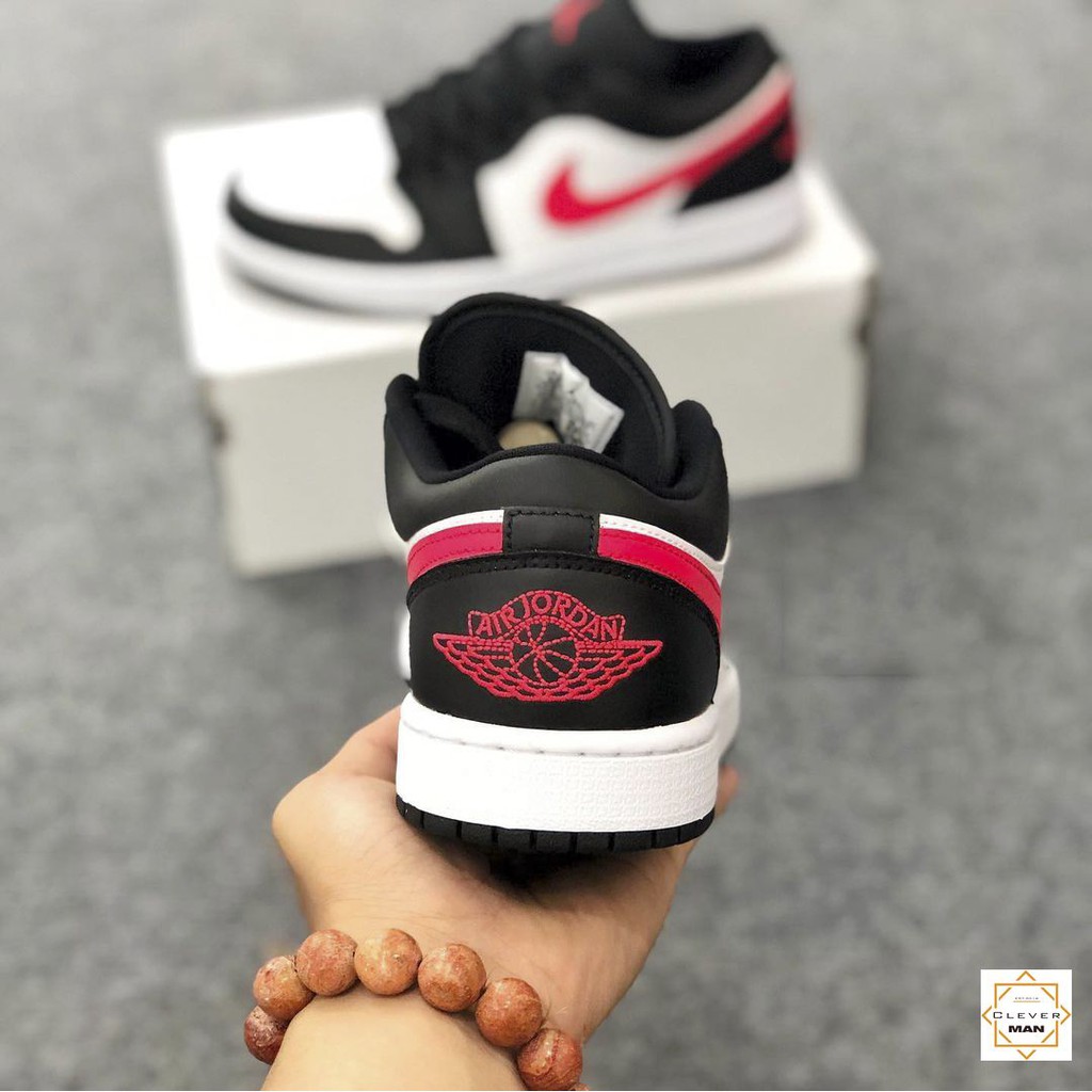 (FREESHIP+HỘP) Giày thể thao Sneakers AIR JORDAN 1 Low Siren Red Màu đen logo đỏ mũi trắng cổ thấp | BigBuy360 - bigbuy360.vn
