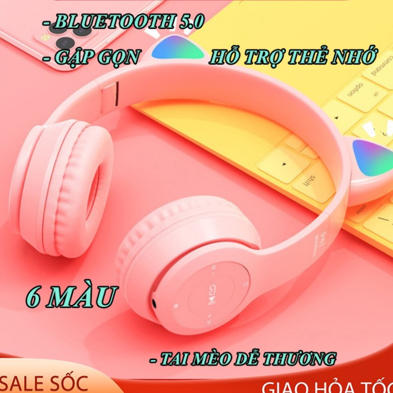 Tai Nghe Chụp tai Mèo Bluetooth P47 ST71 Headphone Dễ Thương Có Mic,Âm Bass Căng Phụ kiện Thiên hoàng . | BigBuy360 - bigbuy360.vn