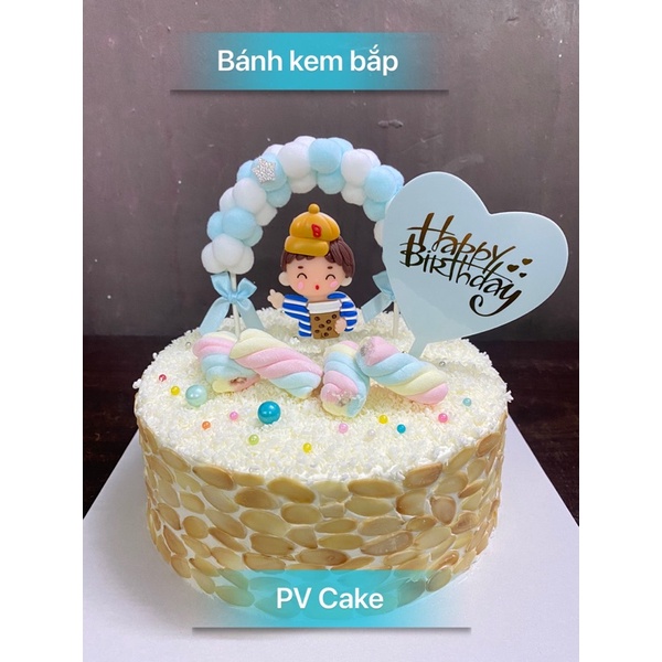Cổng bông trang trí bánh kem hồng và xanh có 2 mẫu tuỳ đợt hàng về ạ