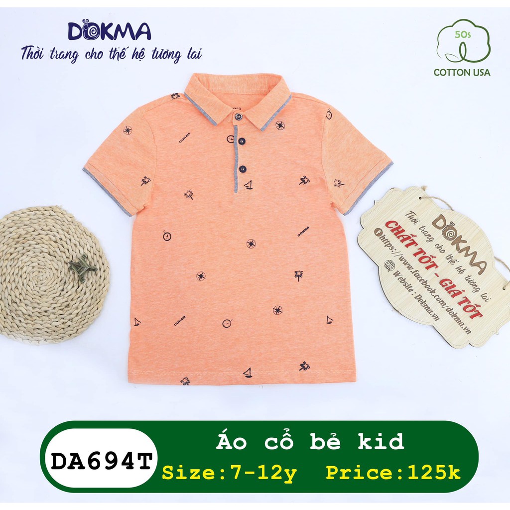 (7-12Y) Áo polo vải cotton cho bé - DOKMA