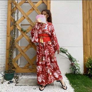 Sét trang phục kimono nhật bản hoa anh đào mã 1142