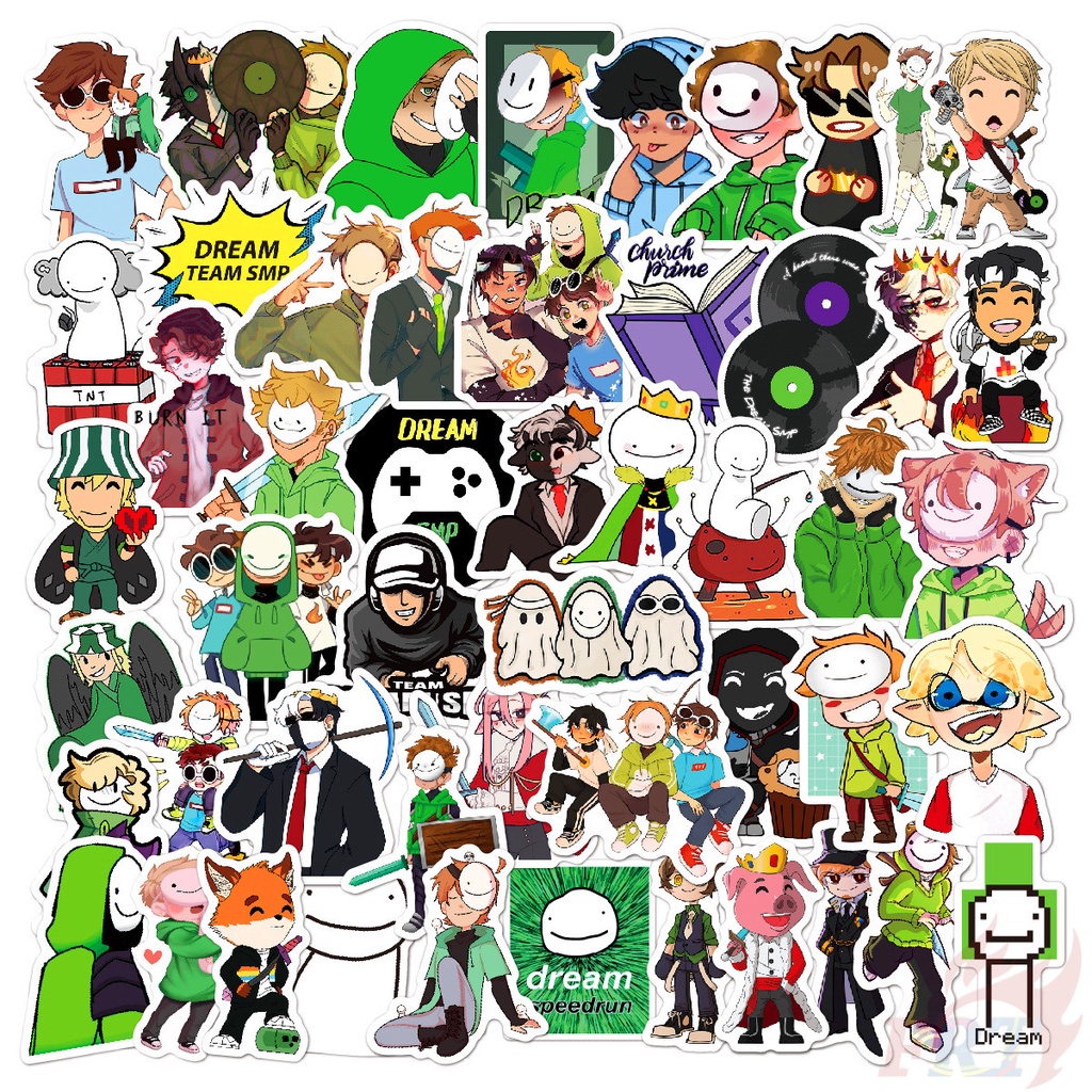 Set 50 miếng dán serie Dream SMP War phong cách Doodle thời trang chống thấm nước