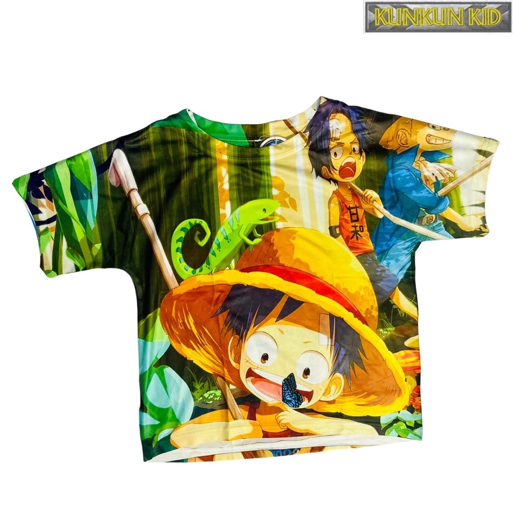 Quần áo bé trai in hình luffy Kunkun Kid TP667 chất Thun lạnh size đại cho trẻ em từ 10-40kg
