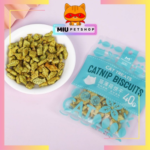 Snack cho mèo, Bánh thưởng Catnip cho mèo giúp giảm búi lông, hôi miệng - Túi 40gr