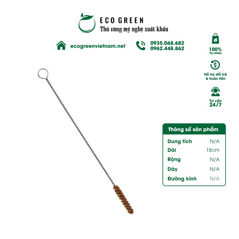 [Hàng Xuất Khẩu] Cọ xơ dừa rửa ống hút tre, inox, thuỷ tinh thiên nhiên, an toàn vệ sinh | Eco Green | BigBuy360 - bigbuy360.vn