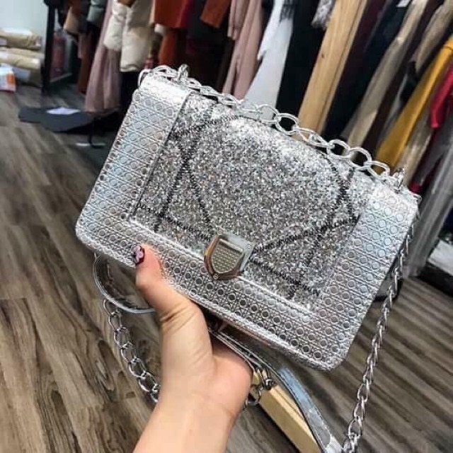 [SALE SỐC] Túi Hộp nhũ kim sa size 22cm DC116 | BigBuy360 - bigbuy360.vn