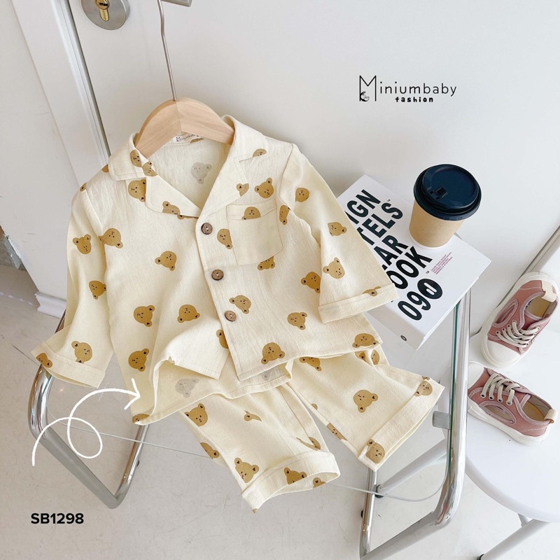 vải thô đũi gấu tai tim 100% cotton mềm mát