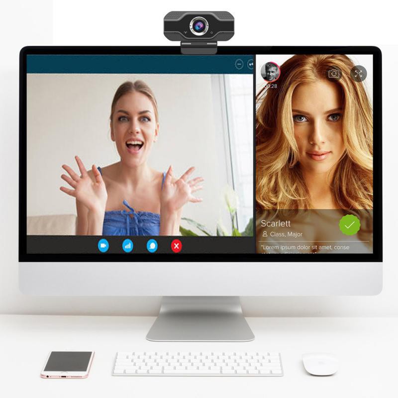 Webcam HD USB 1080P tích hợp micro không cần trình điều khiển dành cho máy tính PC WebCamera | BigBuy360 - bigbuy360.vn