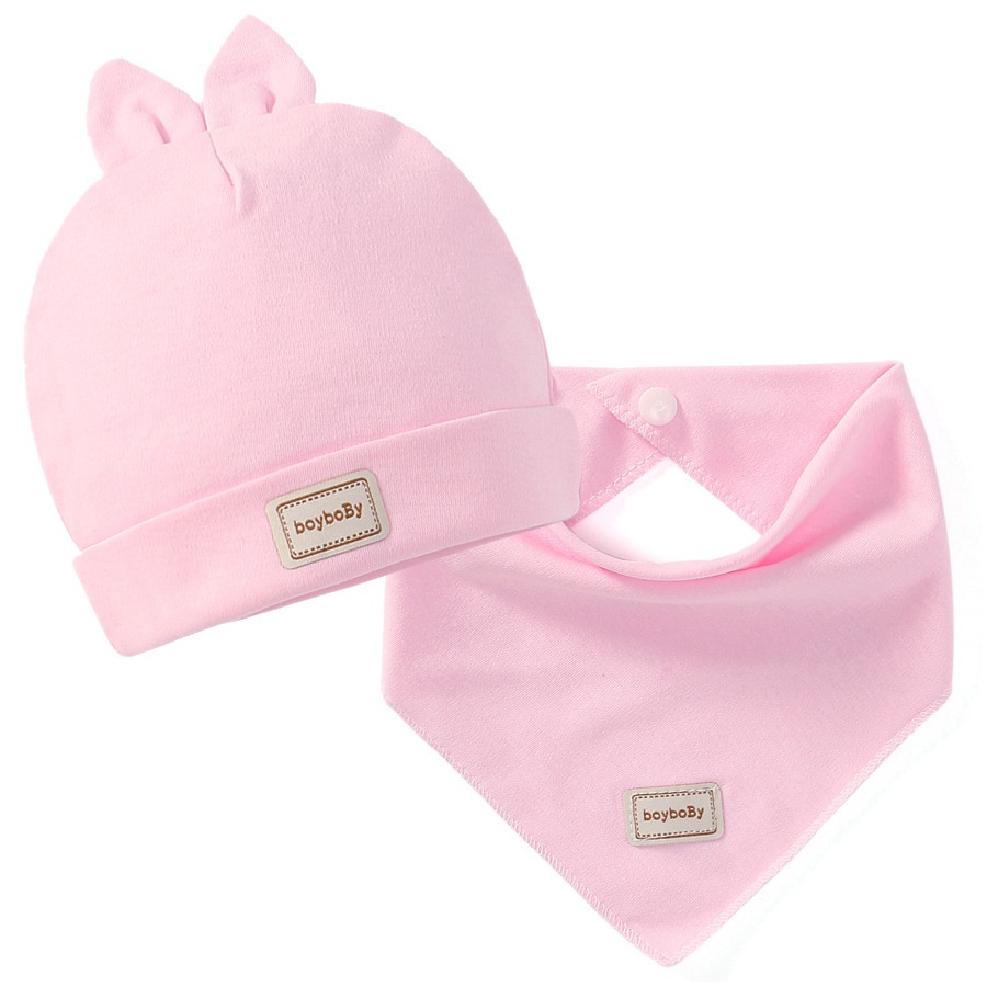 Set mũ kèm yếm sơ sinh chất cotton siêu mềm