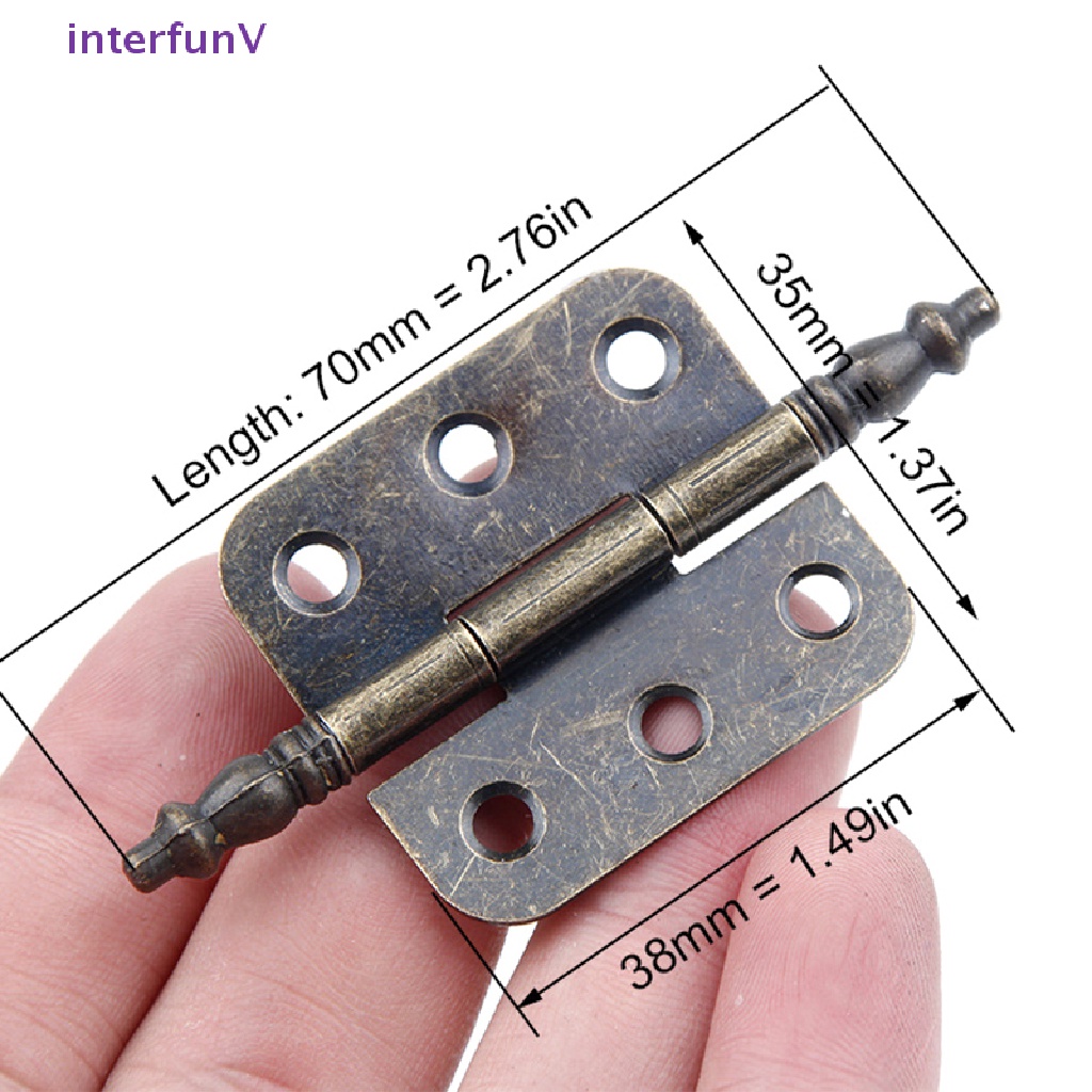 Set 2 Bản Lề 6 Lỗ Bằng Đồng Cổ Điển Cho Đồ Nội Thất Tủ