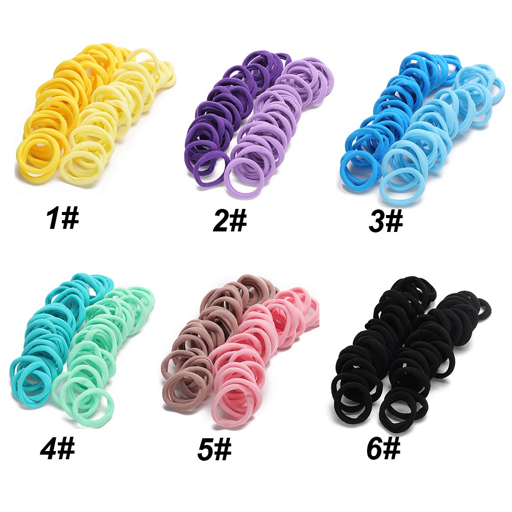 Set 50 dây buộc tóc co giãn nhiều màu thời trang cho nữ