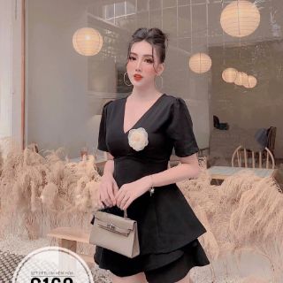 BIGSIZE SET PEPLUM KÈM HOA S163
