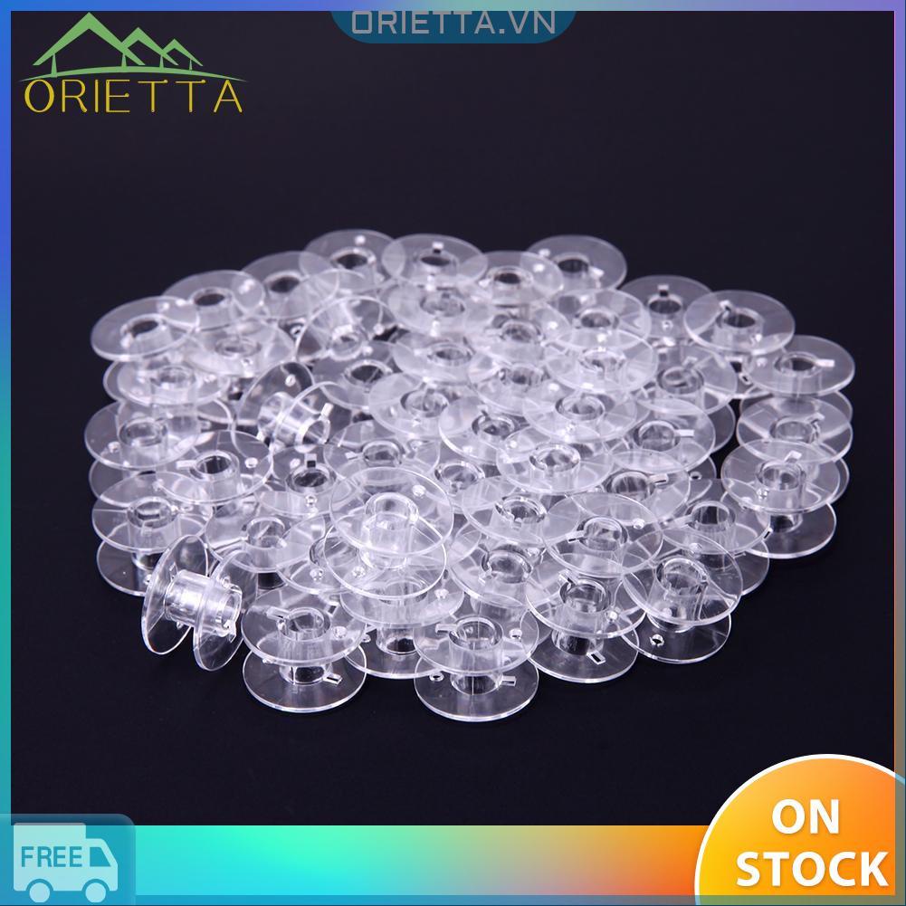 Bộ 50 ống cuốn chỉ trong suốt bằng nhựa dùng cho máy may