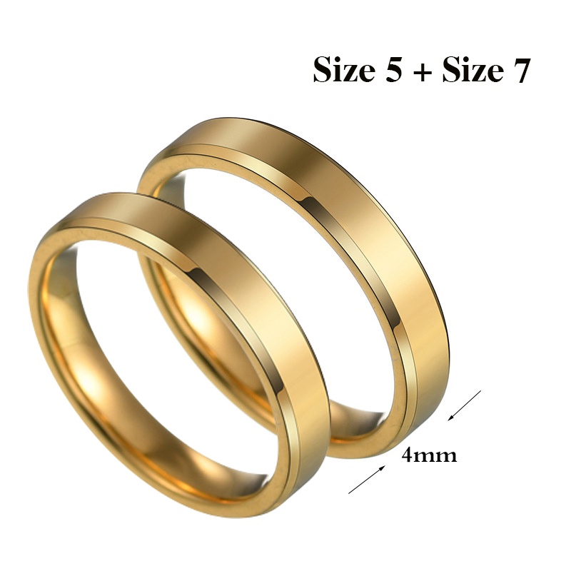 Nhẫn cặp đôi inox vát cạnh 2 bên mạ vàng siêu đẹp, bền màu,giá 2 chiếc, tặng hộp xinh xắn làm quà ý nghĩa cho người yêu