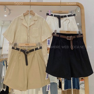 🌅 Quần short thô ngố nhún ly to kèm belt