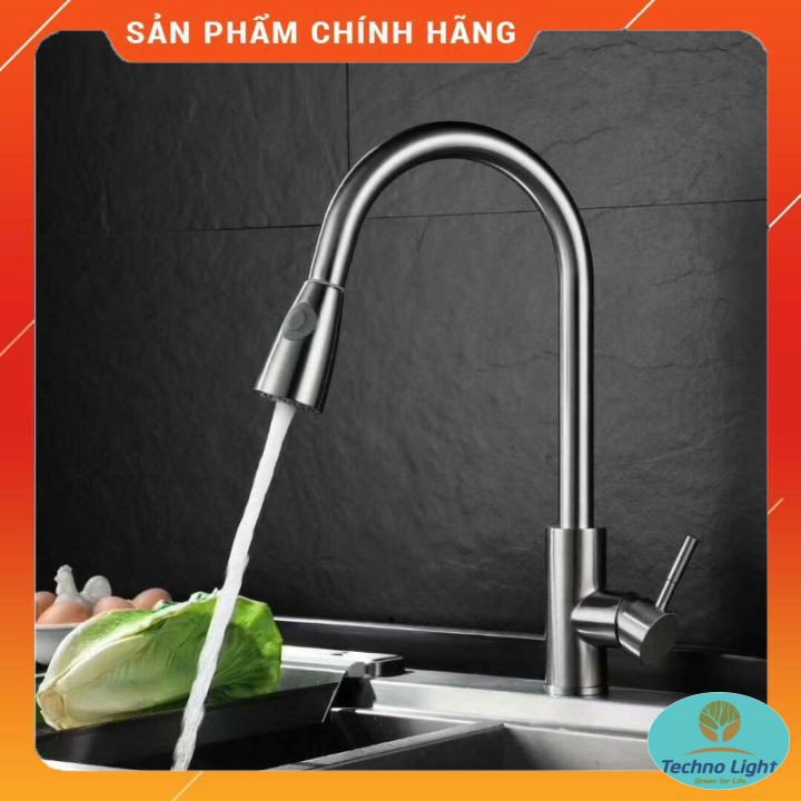 Vòi rửa chén, vòi rửa bát nóng lạnh inox dây rút  cao cấp KOREA 🔥 HÀNG CHÍNH HÃNG- BH 2 năm 🔥