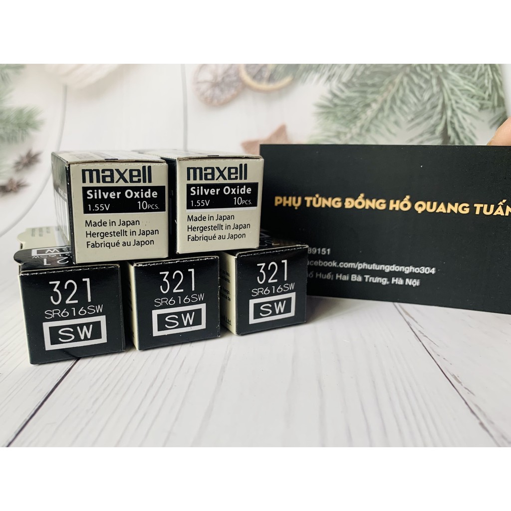Pin viên Maxell SR616SW 616 SR616 321 Nhật Bản dùng cho đồng hồ đeo tay (Pin hộp 1 viên Maxell SR616