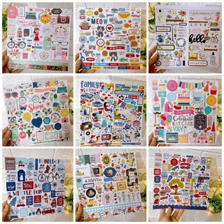 Sticker lẻ theo tờ chưa cắt các chủ đề dùng trang trí love box, scrapbook,khung ảnh nổi