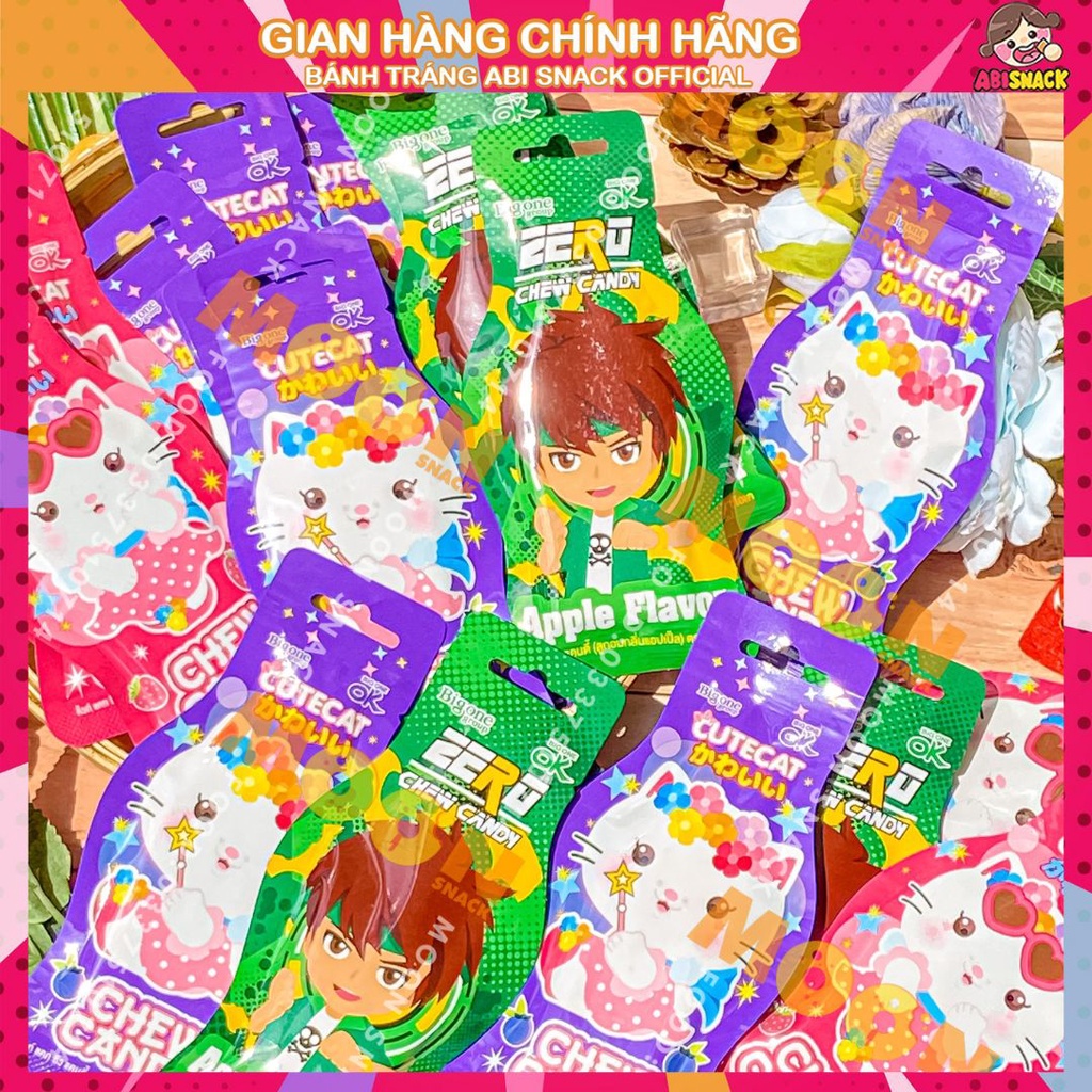 Kẹo dẻo nhai Chew Candy OK hình mèo dễ thương cậu bé zero hàng Thái Lan gói 16gr bánh kẹo Moon Snack Food