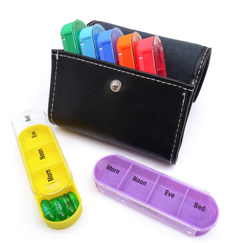 Hộp Đựng Thuốc 7 Ngày Bằng Da Vitamin Tiện Dụng Khi Đi Du Lịch