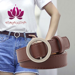 Thắt lưng da PU mặt tròn xinh xắn cho nữ