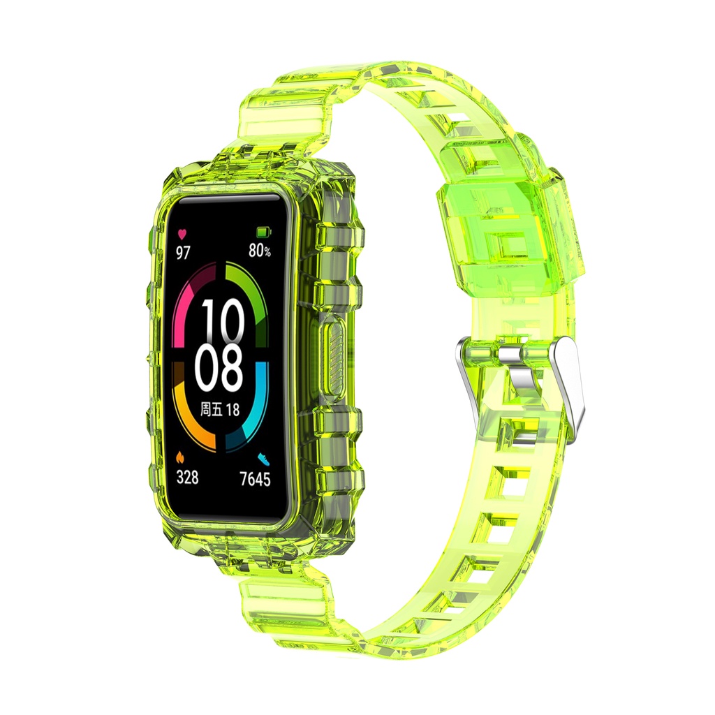 Dây Đeo Silicone Trong Suốt Thay Thế Cho Đồng Hồ Thông Minh Huawei Band 6 7 Honor Band 6 pro