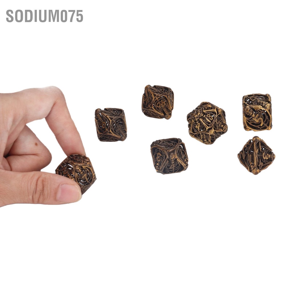 Có thể bán buôn Bộ 7 Xí Ngầu Kim Loại Polyhedral Dùng Để Chơi Game sodium075 Hàng giao ngay