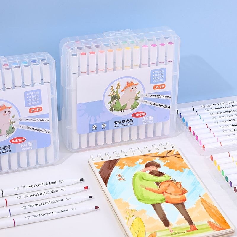 Bút marker hai đầu thân tròn CHUCHEN