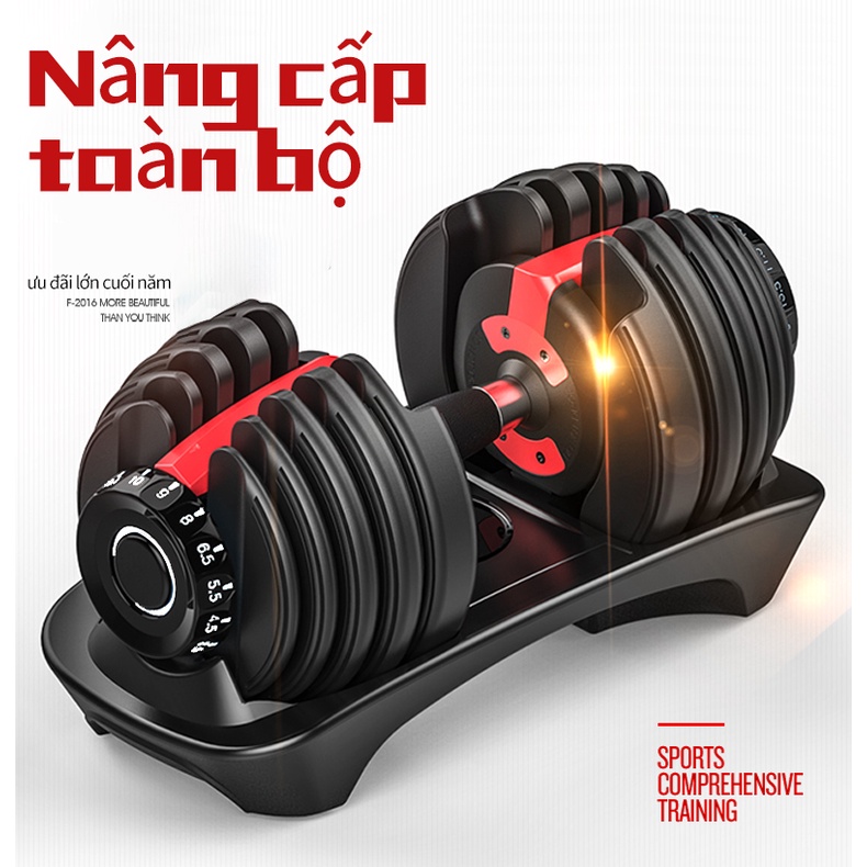 Tạ đơn điều chỉnh tạ tập gym Tạ tay điều chỉnh Dumbell Cao Cấp 24kg tạ tập gym không làm hư sàn nhà (Có khay đựng )